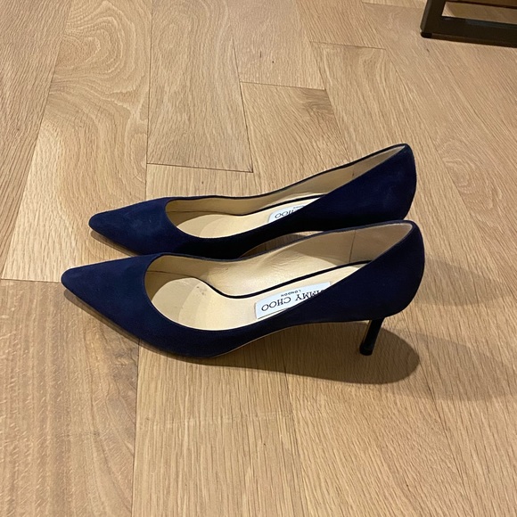 Jimmy Choo Romy 60 Navy Suede Size 37 - Picture 2 of 4